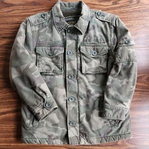 Old Navy Surplus Camouflage Sherpa Lined Coat